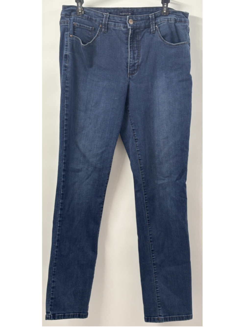 Charter Club Lexington Straight Jeans Womens Size 12 High Rise Medium Wash Denim